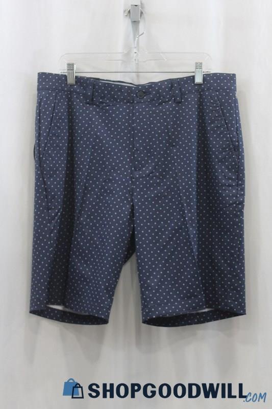 Greg Norman Men's Navy Blue/White Dot Pattern Chino Short SZ 36