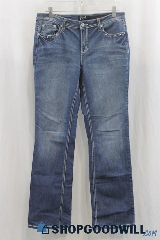 Earl Jean Women's Blue Wash Straight Leg Jean SZ 10