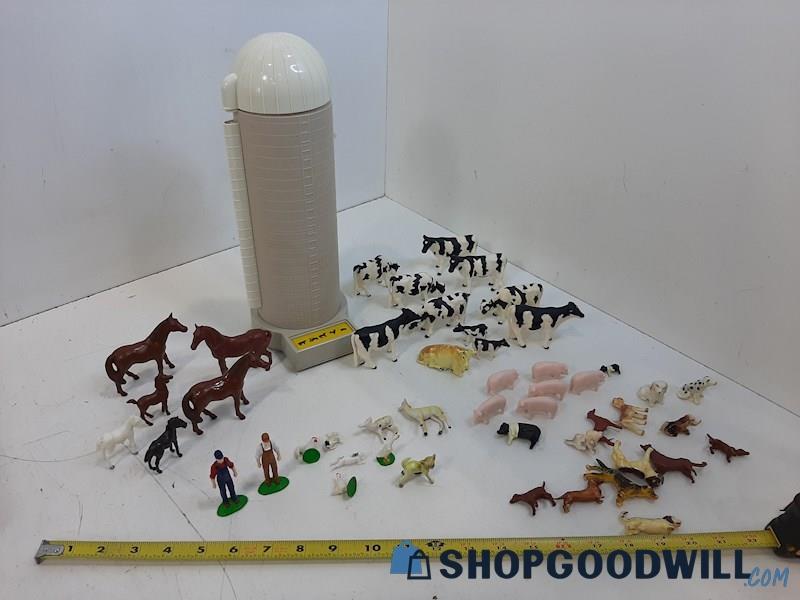 Asstd. Lot of Farm Animals & Talking Silo With Horses Cows Dogs Pigs +
