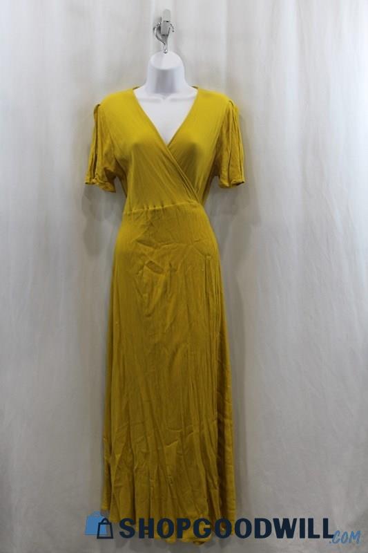 Lulus Women's Yellow Maxi Wrap Dress SZ XL