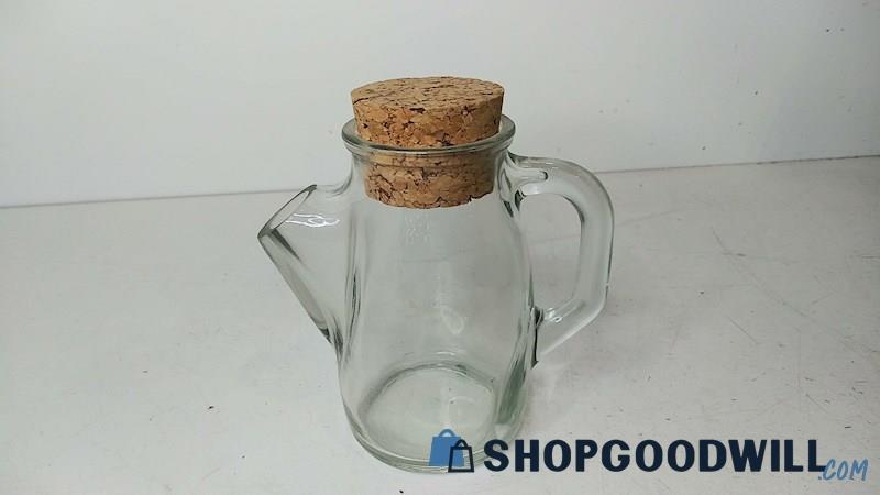 Glass Jar w/ Spout Handle & Large Cork