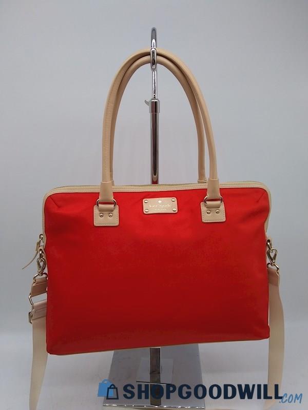 Kate Spade Kennedy Park Red Nylon Crossbody Laptop Handbag Purse 