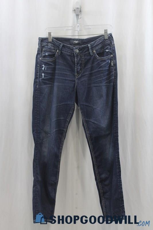 Silver Jeans Womens Dark Blue Skinny Jeans Sz 29x30