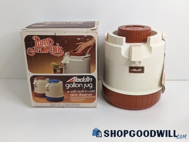 Vintage Aladdin Pump A-Drink Gallon Jug W/ Built-In Cold Drink Dispenser IOB