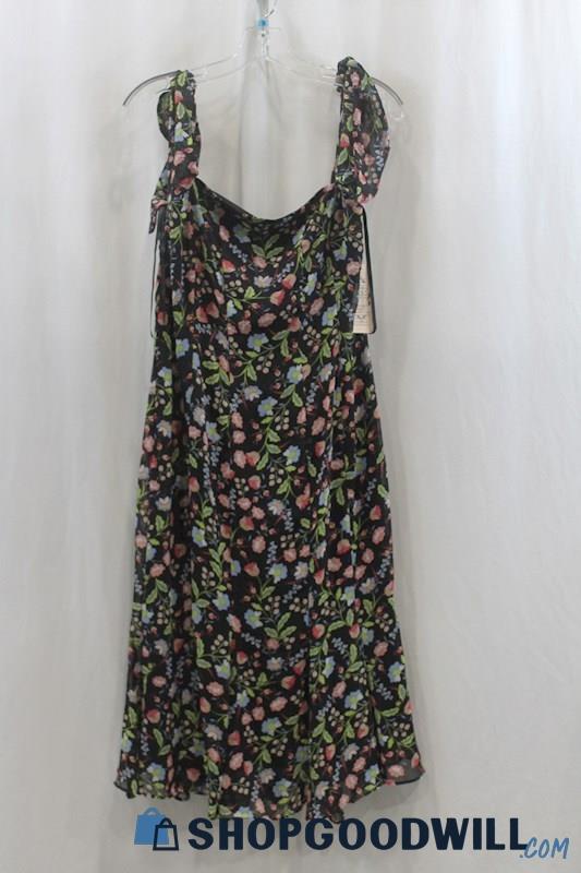 NWT Nanette Lepore Women's Black Multicolor Floral Print Sundress SZ 10