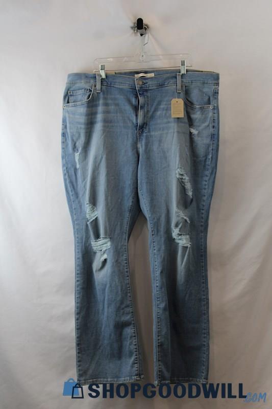 NWT Levi's Women's Light Blue 725 Distressed High Rise Bootcut Jean SZ 22W