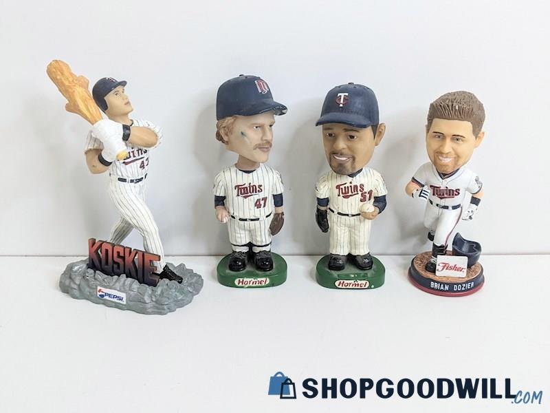 Set of 4 Minnesota Twins Collectible Baseball Player Bobble Head Figurines
