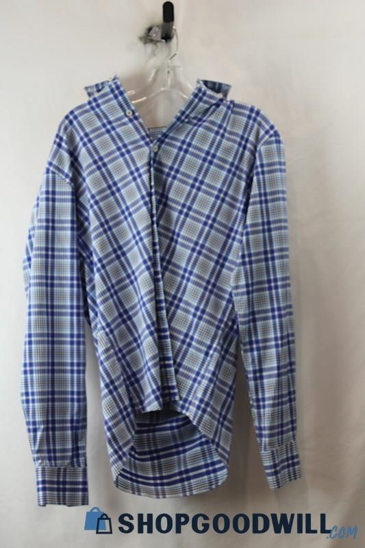 Bugatchi Uomo Men's Blue/White Button Up sz M