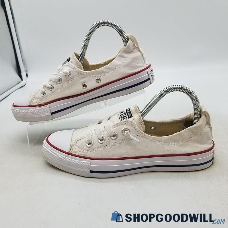 Converse Women's Chuck Taylor All Star Low Shoreline White Canvas Sneakers Sz 7