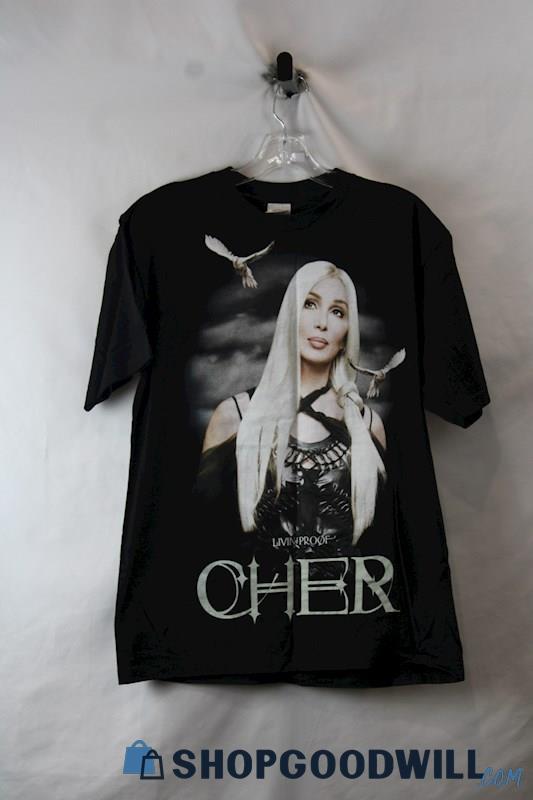 Cher Living Proof Farewell Tour 2002 Black Graphic T-Shirt SZ L