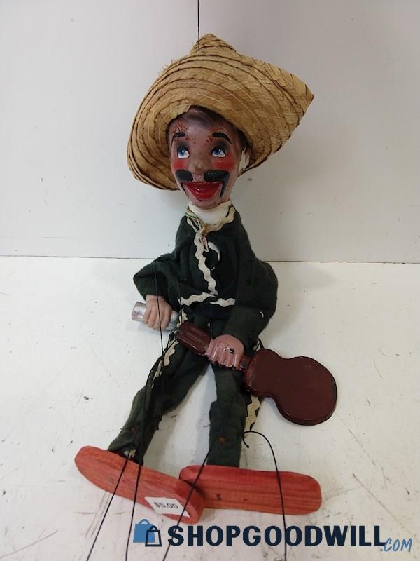 (B) Drunk Singer Dancer Marionette Puppet W/Strings UNBRANDED