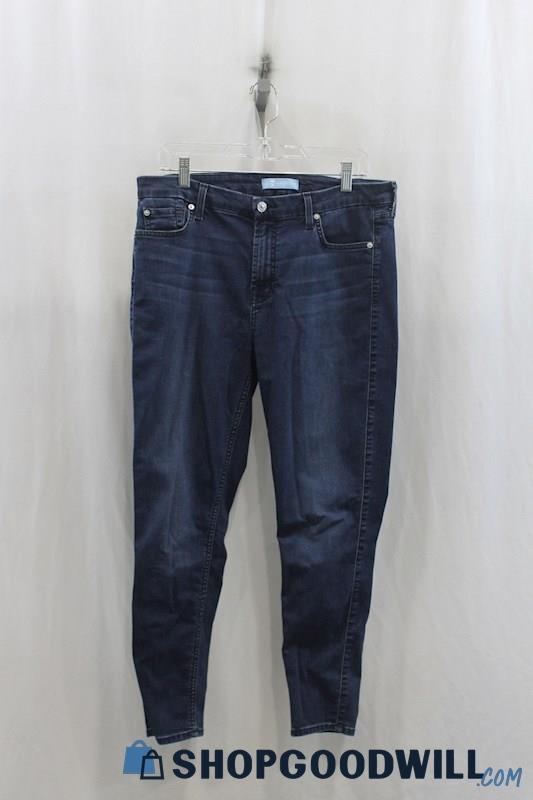 7 For All Mankind Womens Dark Blue Skinny Jeans Sz 32