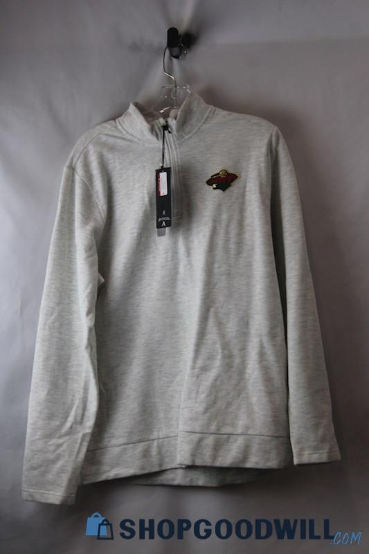 NWT Antigua Men's White MN Wild 1/4 Zip Pullover Sweater sz L