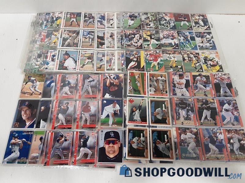 Baseball & Football Cards Lot in Sleeves - 7 Pounds 