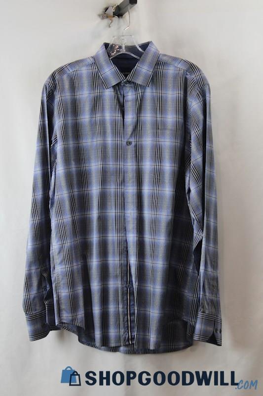 Bugatchi Uomo Men's Blue/Multicolor Button Up sz M