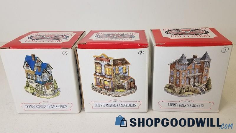 Lot 3 Pieces of The Americana Collection Liberty Falls House Ceramic Figurines