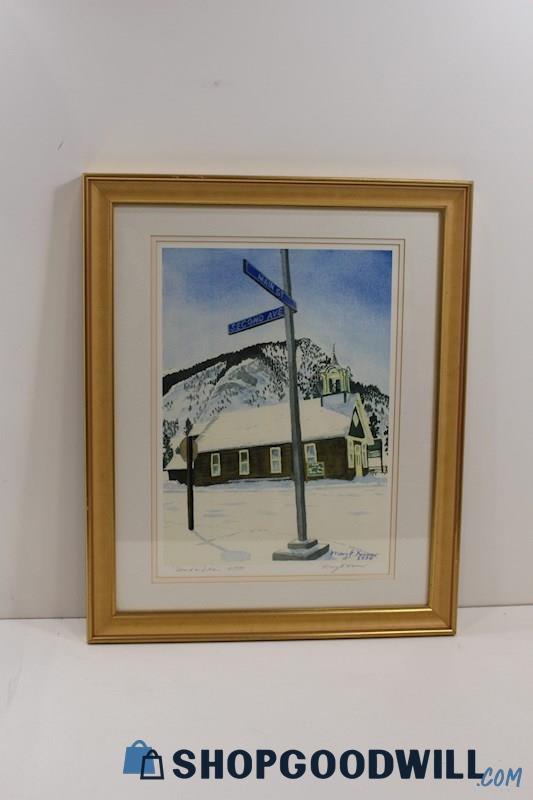 #1-'Second and Main' Framed Mary E Keller Double-Signed Framed Watercolor Print