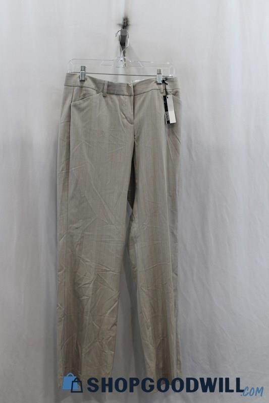 NWT Express Womens Beige Stripe Dress Pants Sz 6