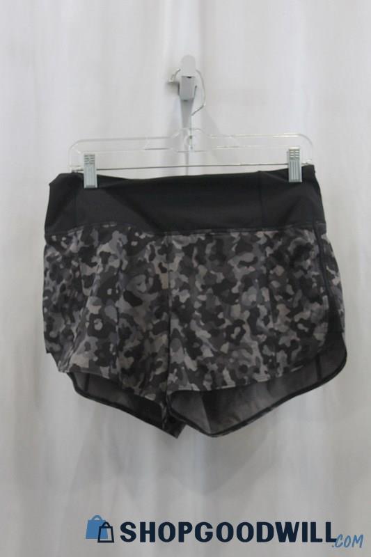 Athleta Womens Black/Gray Camo Running Shorts Sz S