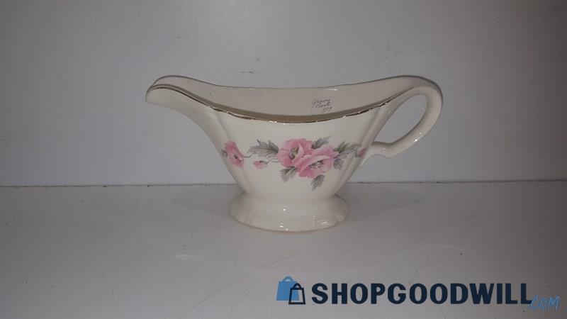 Appears To Be Edwin M. Knowles Gravy Boat Pink Floral
