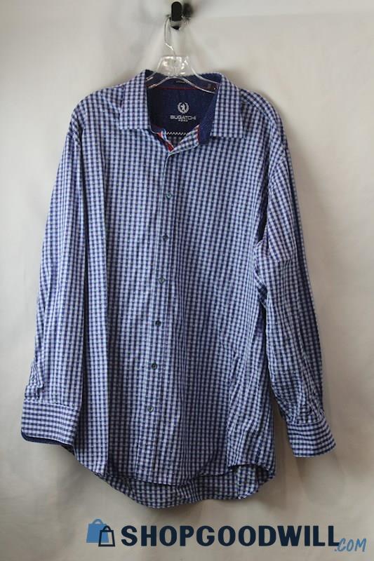 Bugatchi Men's Blue /Multicolor Long Sleeved Button Up sz XL