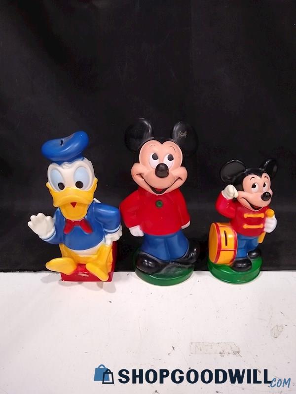 Vintage Disney Rubber Squeaky Toy Banks 