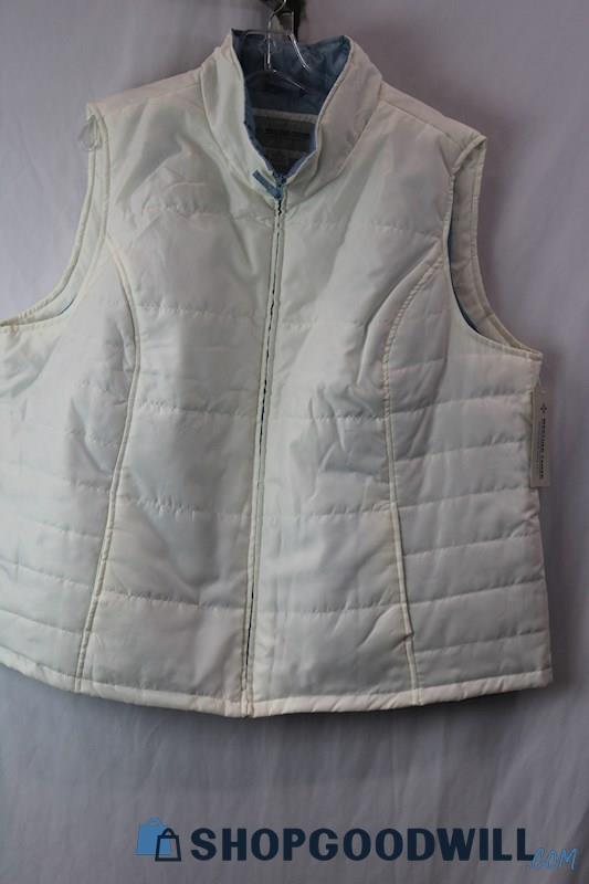 NWT Weather Tamer Women's White/Blue Puffer Jacket Sz 2X