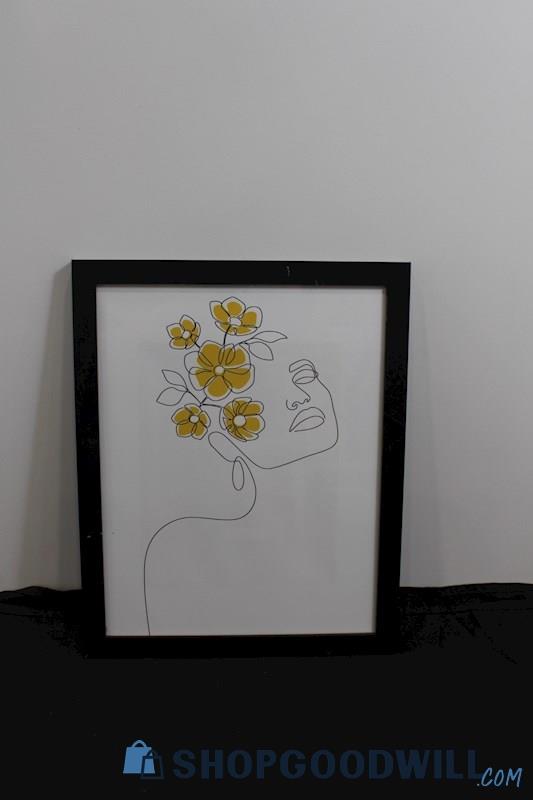 Americanflat Framed Print 'Floral Face' Art Print Unsigned 13x19