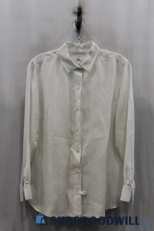 Tommy Bahama Mens White Linen Dress Shirt Sz M