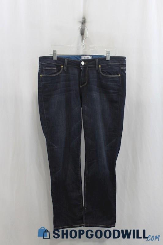 Paige Womens Dark Blue Crop Jeans Sz 29