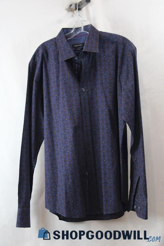 Bugatchi Uomo Men's Purple/Black Button Up sz L