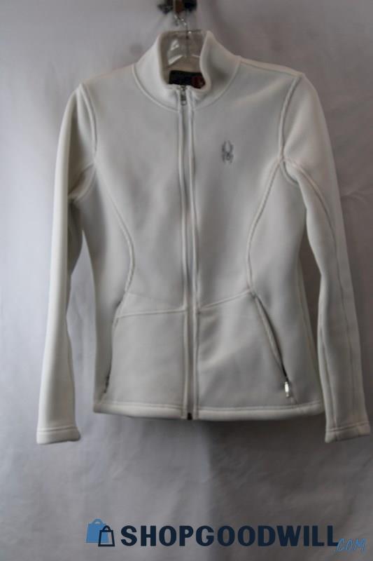 Spyder Women's White Full Zip Sweater SZ M