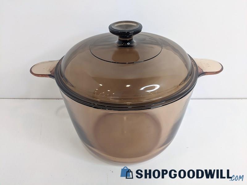 Corning Ware Vision Amber Glass 3.5L Covered Steamer Pot