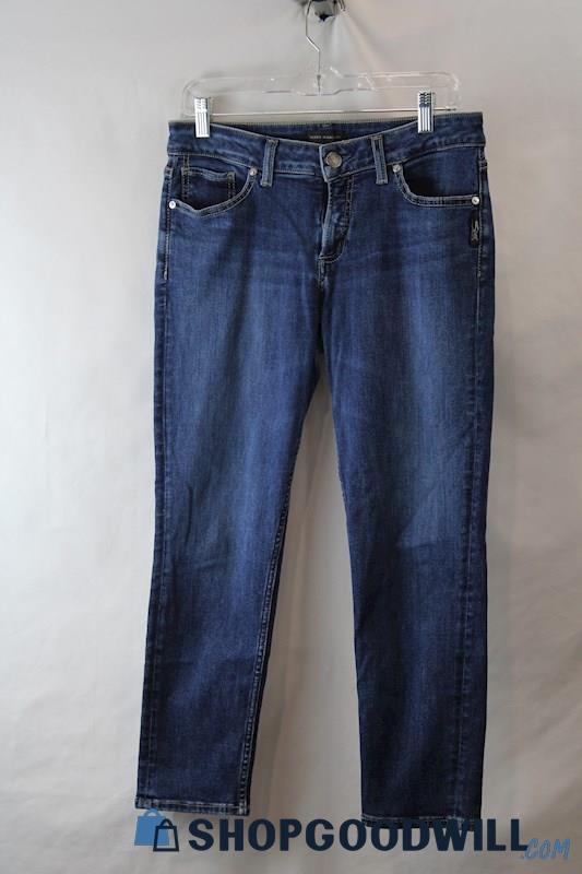 Silver Jeans Women's Dark Wash Skinny Crop Jeans sz 30