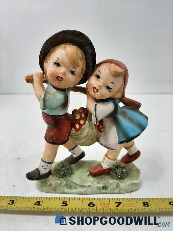Unlabeled Boy and Girl Ceramic Figurine 6