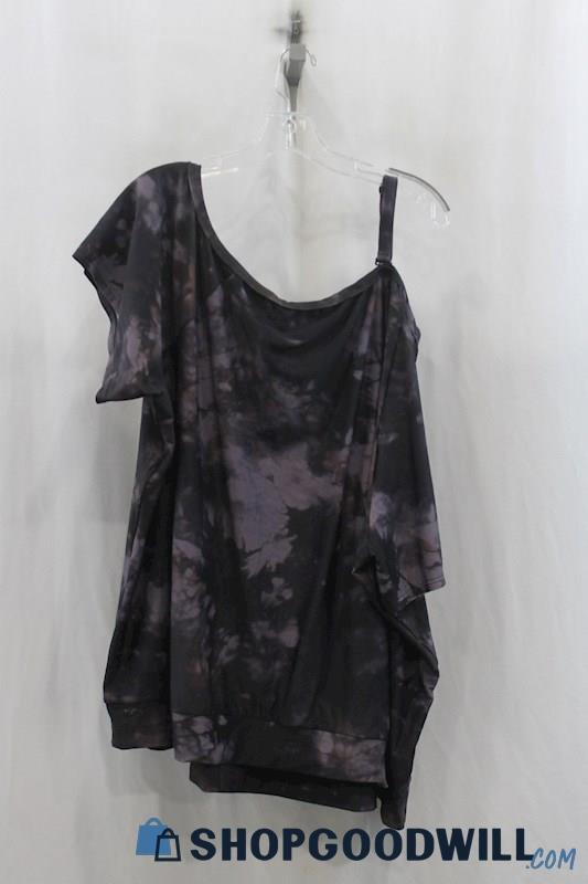 Torrid Womens Black/Purple Tie Dye Shirt Sz 5X