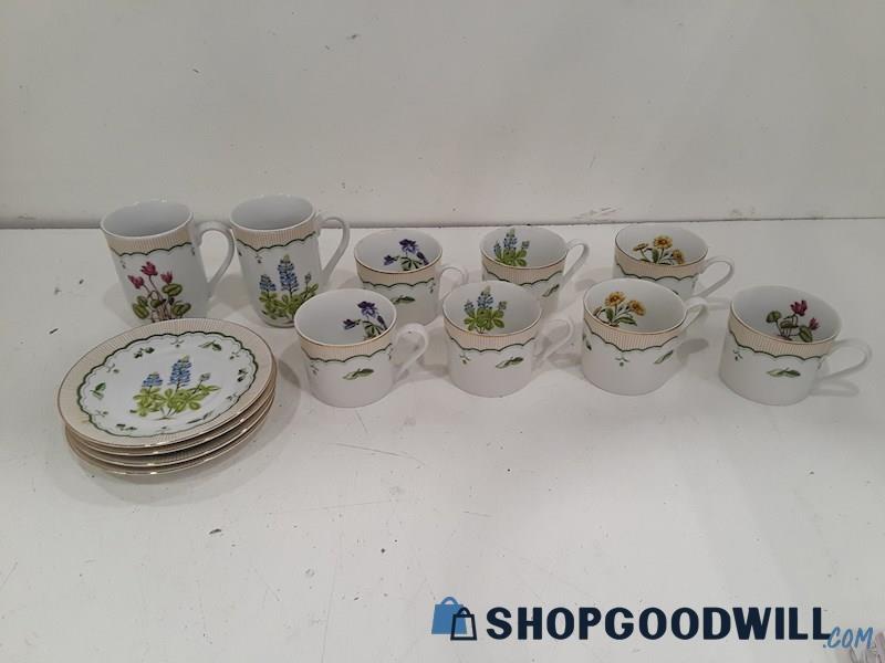 13PC Georges Briard Victoria Gardens Private Collection Tea Coffee Cups Saucers