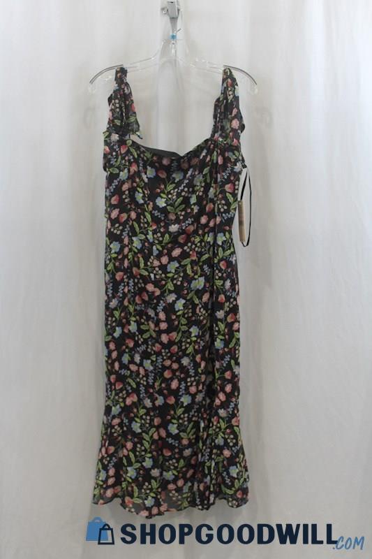 NWT Nanette Lepore Women's Black Multicolor Floral Print Sundress SZ 10