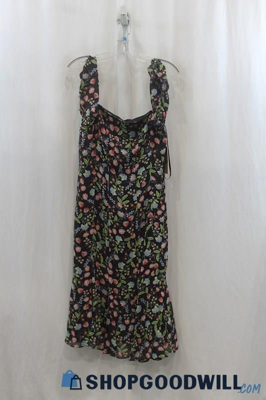 NWT Nanette Lepore Women's Black Multicolor Floral Print Sundress SZ 10