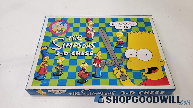 The Simpsons 3-D Collectible Chess Set IOB - Complete in Box w/Instructions