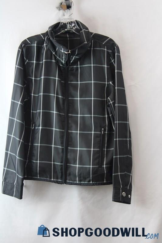 LRL Ralph Lauren Women's Black Gingham Windbreaker SZ L