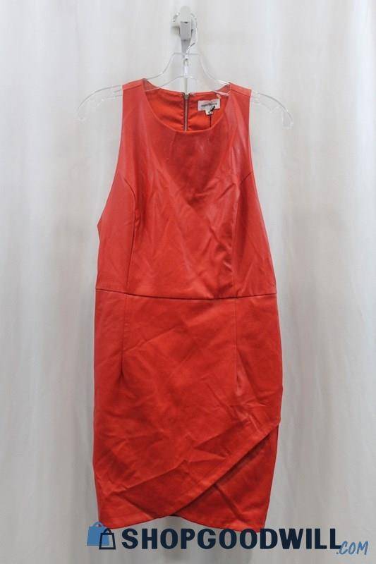 NWT Superdown Womens Red Faux Leather Bodycon Dress Sz XL