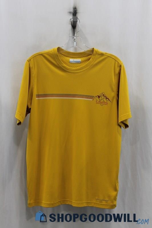 Columbia Mens Mustard Yellow Tech Shirt Sz S