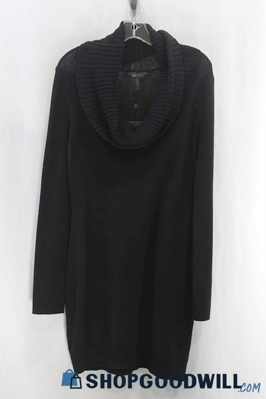 NWT BCBG Women's Black Cowlneck Sweater Dress SZ L