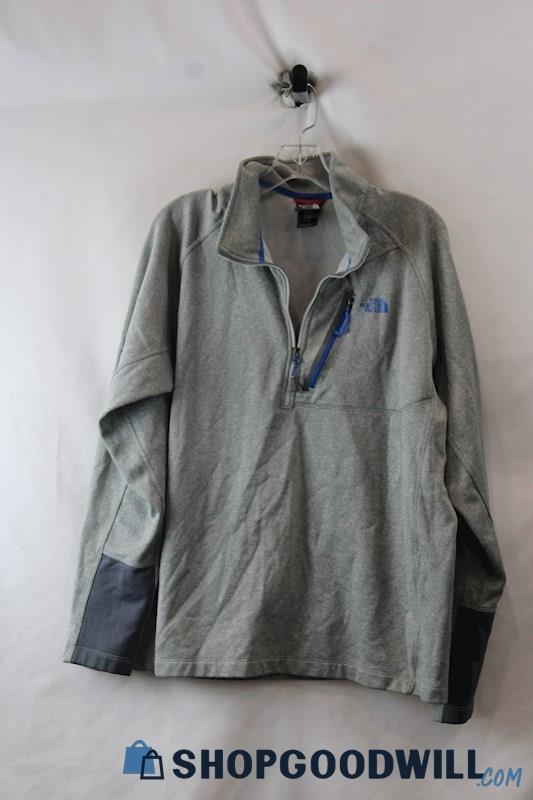 The North Face Men's Light Gray 1/2 Zip Fleece Lined Sweatshirt SZ XL
