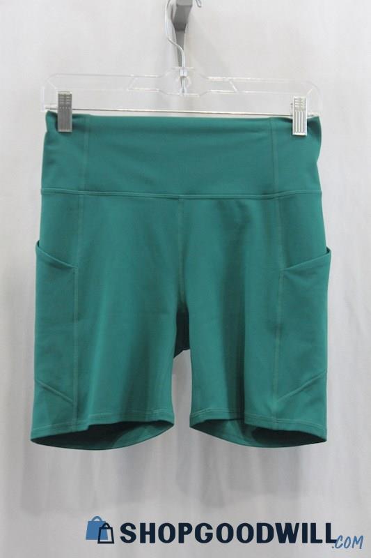 NWT Fabletics Womens Green Biker Shorts Sz M