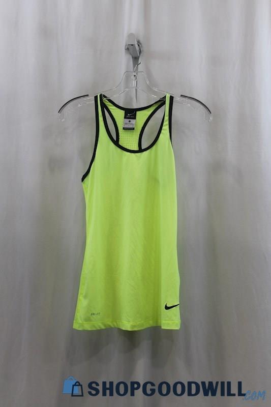 Nike Womens Neon Yellow Racerback Tank Sz S