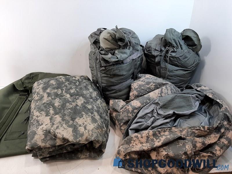 US Military Patrol & Interm. Cold Sleeping Bags/Poncho Liner/Bivy Cover/Duffle