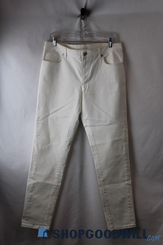 LOFT Woman's White Straight Jeans sz 29