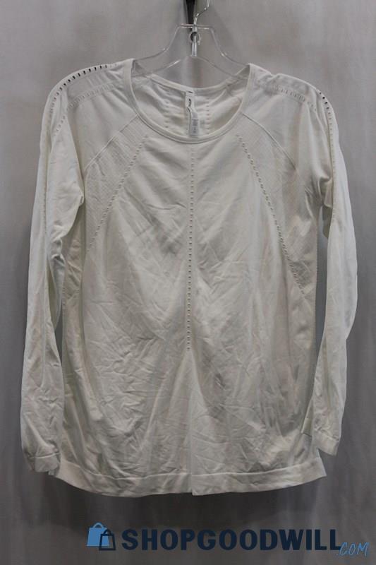 Athleta Women's White Pullover Long Sleeve Shirt SZ S